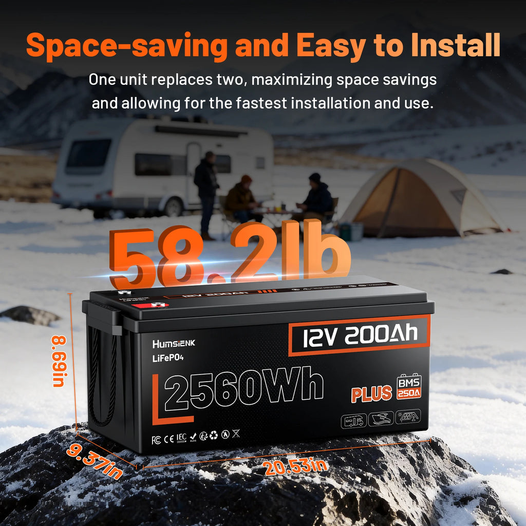 Batería LiFePO4 12V 200Ah – Ciclo Profundo para RV, Solar y Marina