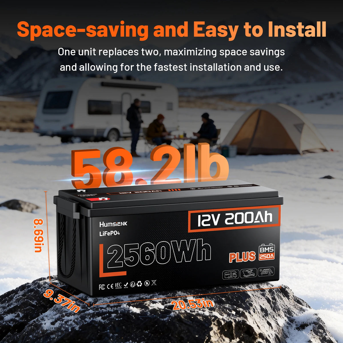 Batería LiFePO4 12V 200Ah – Ciclo Profundo para RV, Solar y Marina