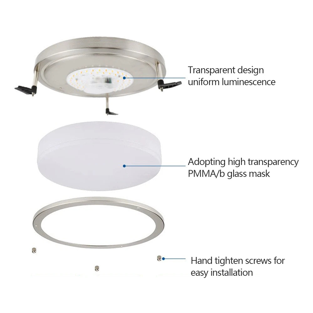 Kitchen Ceiling Light Acrylic Round Remote Control CCT Selectable 15W Surface Mounted Double Ring LED Ceiling Light