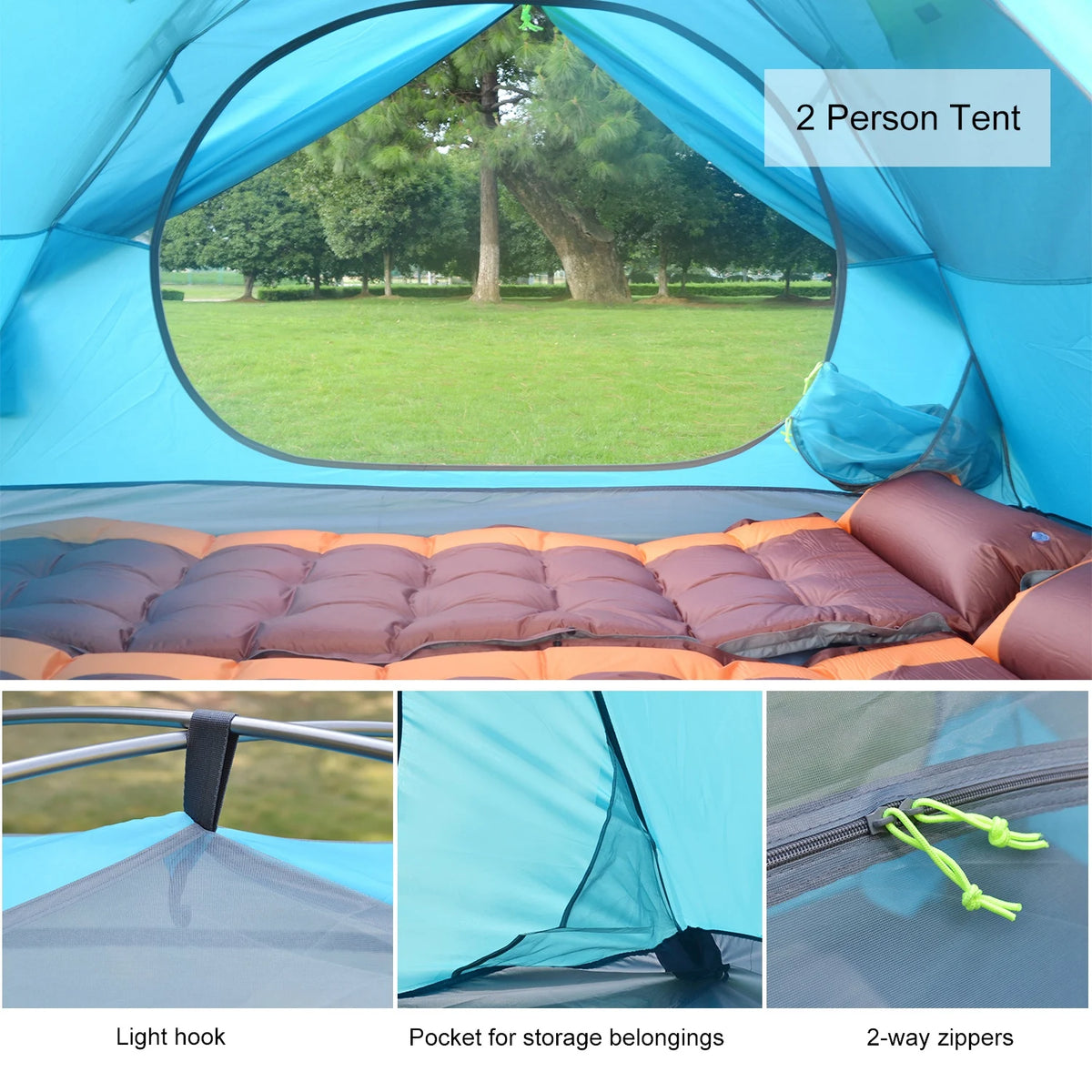 Carpa de Camping Desert&Fox – 1-3 Personas, Impermeable y Ultraligera