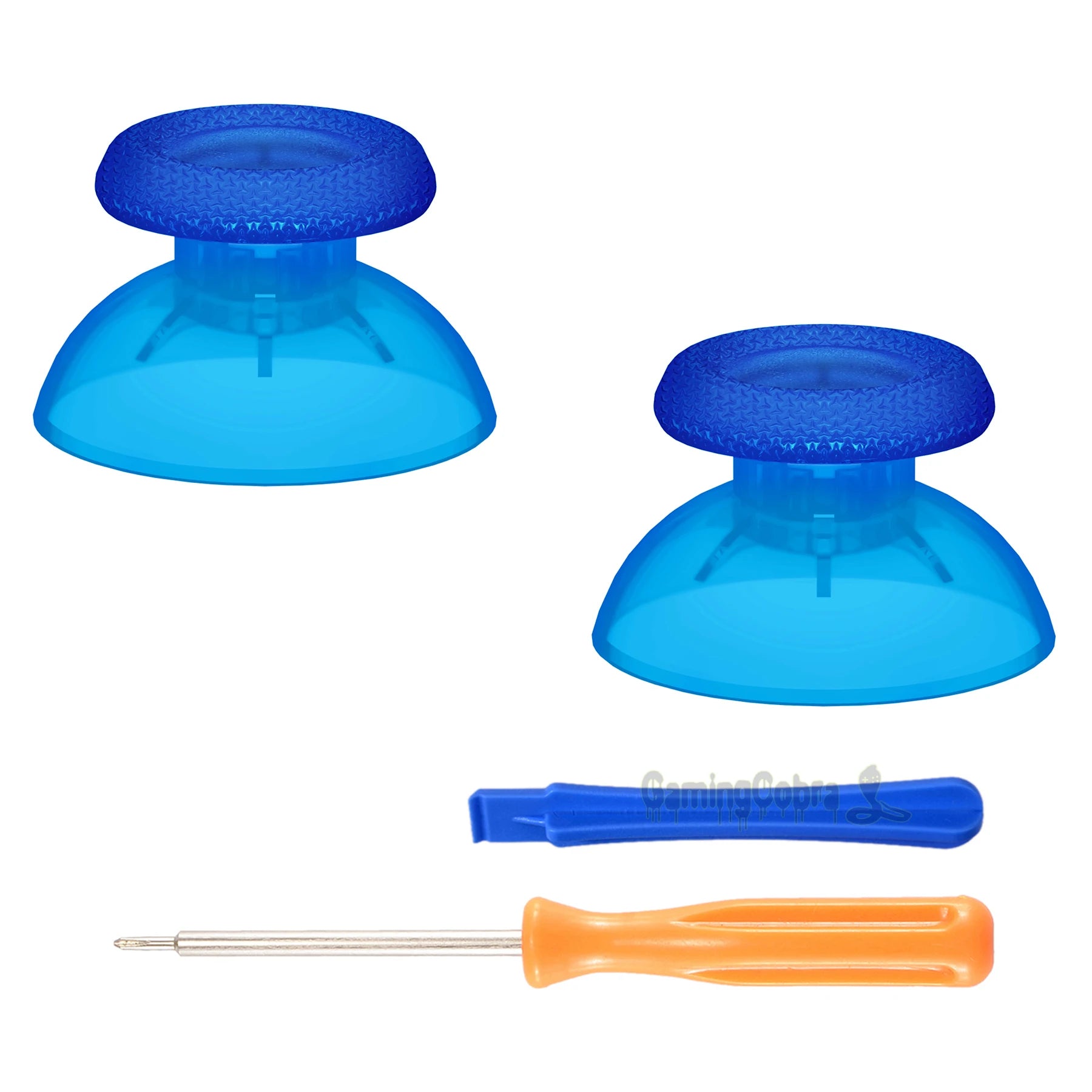 eXtremeRate 2 PCS Clear 3D Joystick Caps for PS5 for PS4 All Model Controllers Replacement Thumbsticks Analog Thumb Sticks Grip