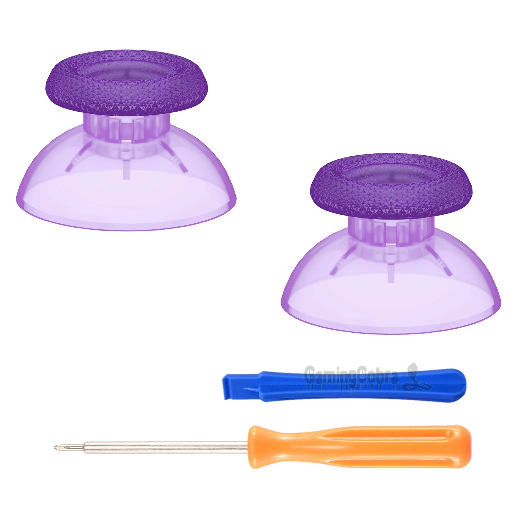 eXtremeRate 2 PCS Clear 3D Joystick Caps for PS5 for PS4 All Model Controllers Replacement Thumbsticks Analog Thumb Sticks Grip