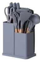 19-Piece Silicone Kitchen Utensil Set with Wood Handles-PROMO Brand Cooking Tools