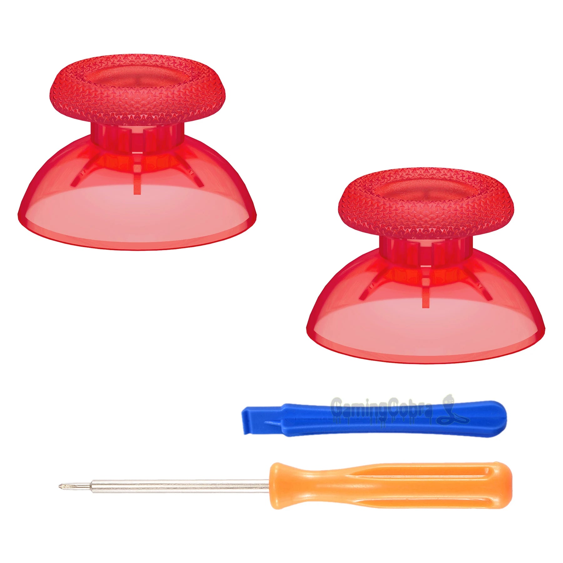 eXtremeRate 2 PCS Clear 3D Joystick Caps for PS5 for PS4 All Model Controllers Replacement Thumbsticks Analog Thumb Sticks Grip