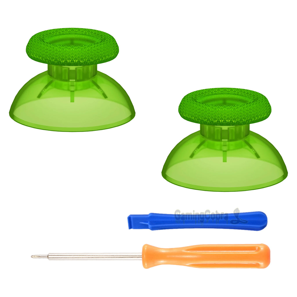 eXtremeRate 2 PCS Clear 3D Joystick Caps for PS5 for PS4 All Model Controllers Replacement Thumbsticks Analog Thumb Sticks Grip