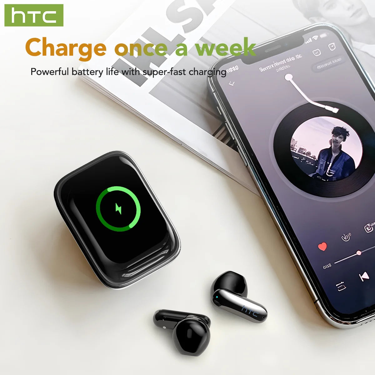 Auriculares Bluetooth Deslizantes – 30hs, Traducción AI y Cancelación de Ruido