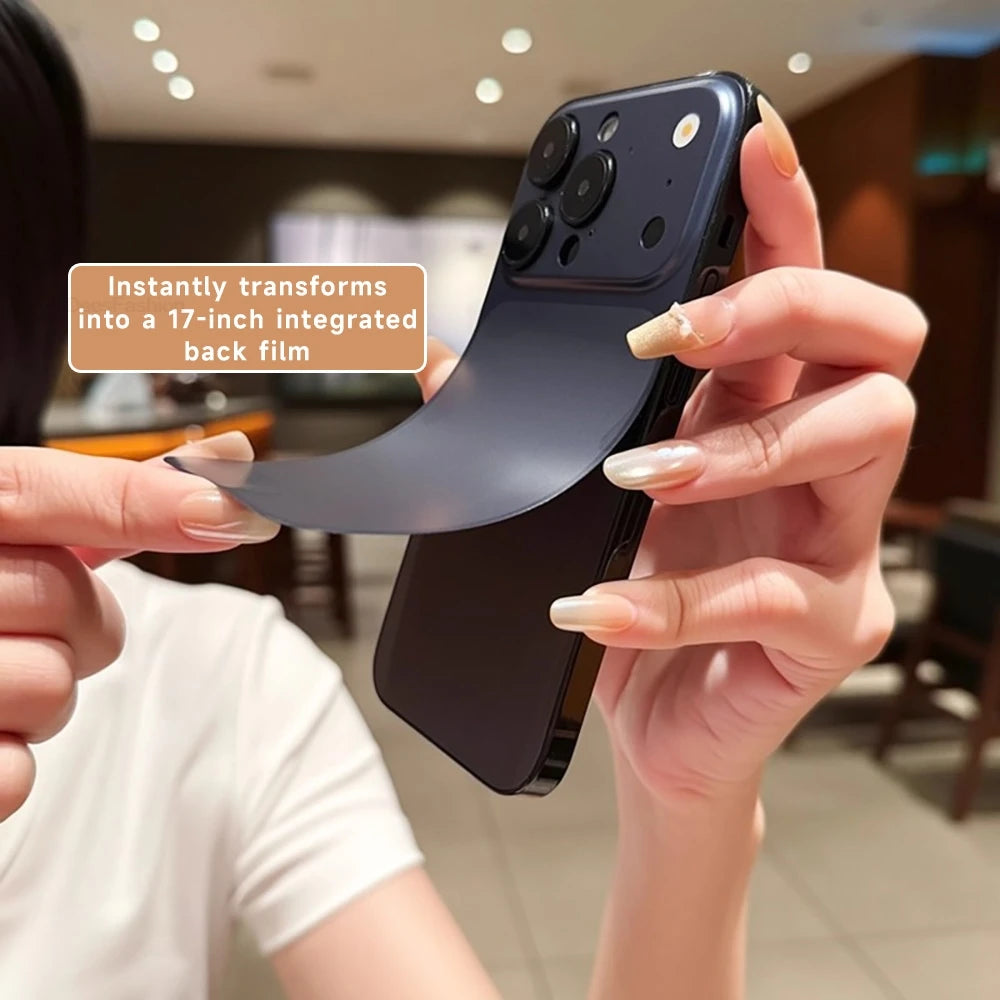 For iPhone 16 15 14 13 Pro Max Convert To 17 Pro Max Back Sticker Protection Cover With Fake Camera Lens Protector