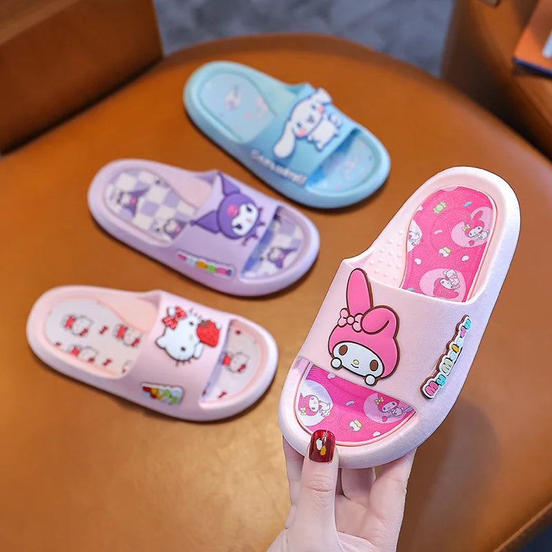 Kuromi Slippers Hello Kitty Cinnamoroll Cartoon Summer Sandals Anti Slip Bathroom PVC Slippers Cute Stylish Gifts for Girls