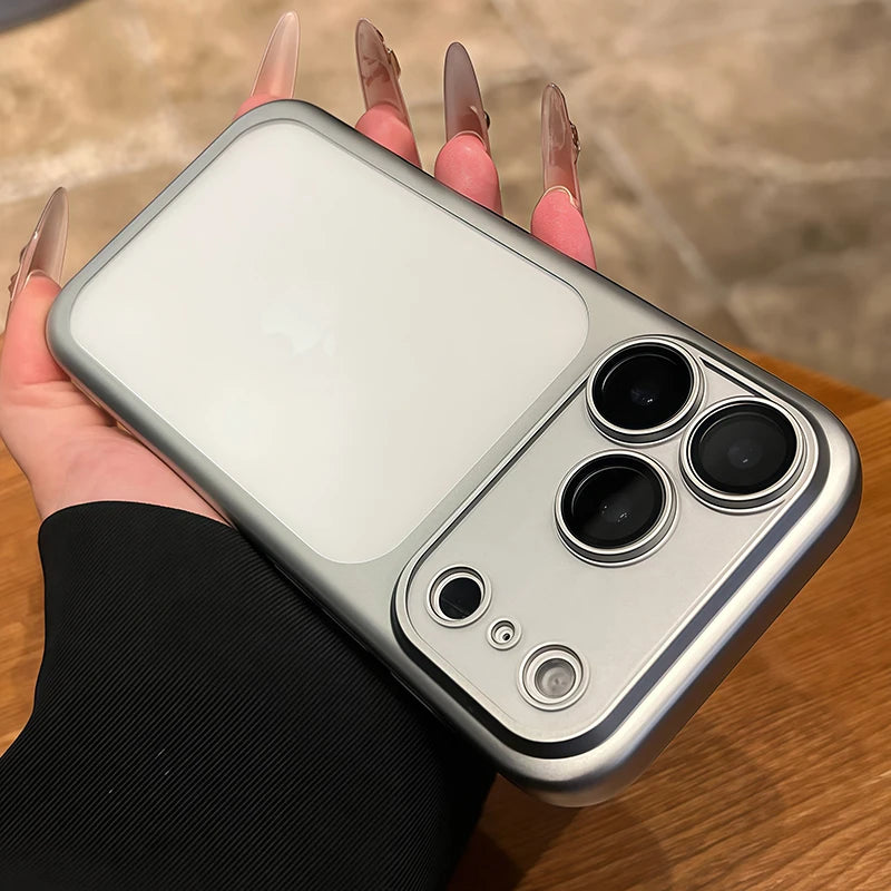Luxury Plating Nano Matte Translucent Case For iPhone 17 16 Plus 15 14 13 Pro Max Air Lens Protection Matte BackPlate Hard Cover
