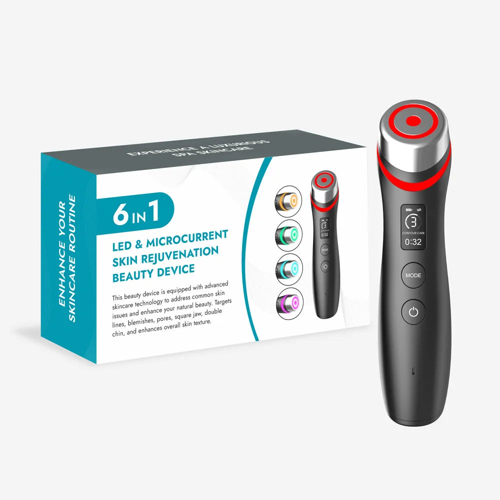 Varita Facial LED 6 en 1 – Terapia de Piel y Rejuvenecimiento