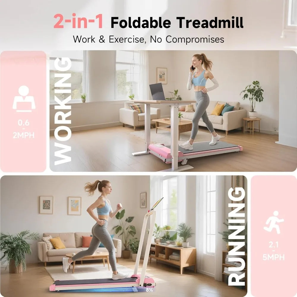 Walking Pad Treadmill with Handle Bar,Walking Pad with Incline 8%,2.5HP Quiet Under Desk 320 lbs 2 in 1Treadmills, Customized