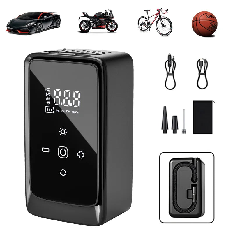 Wireless Air Compressor Portable Air Pump Smart Digital Electric Car Air Pump for Motorcycle Bicycle Car Inflator Pump