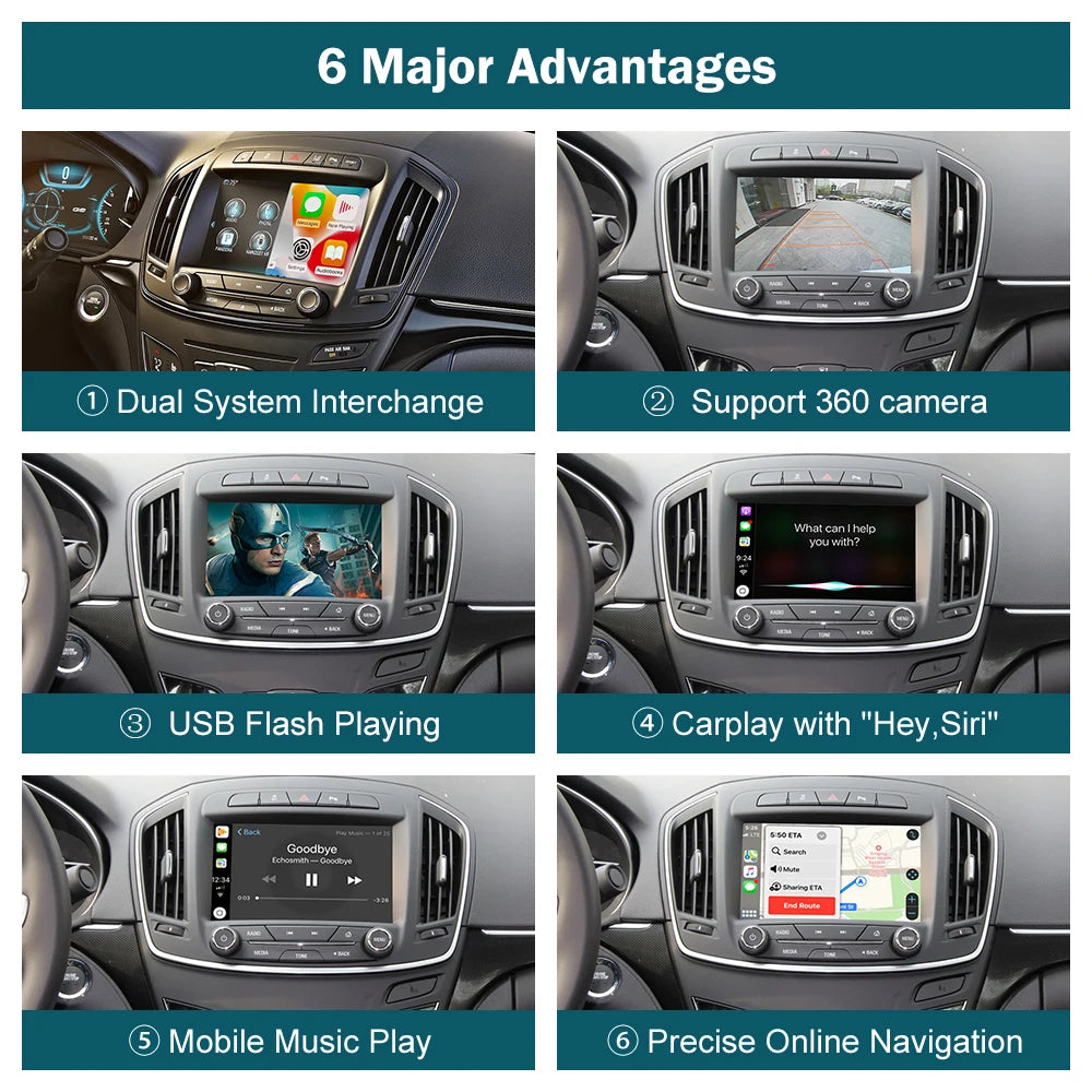 CarPlay Inalámbrico para Buick Regal/Opel Insignia 2013-2017 – Android Auto y AirPlay