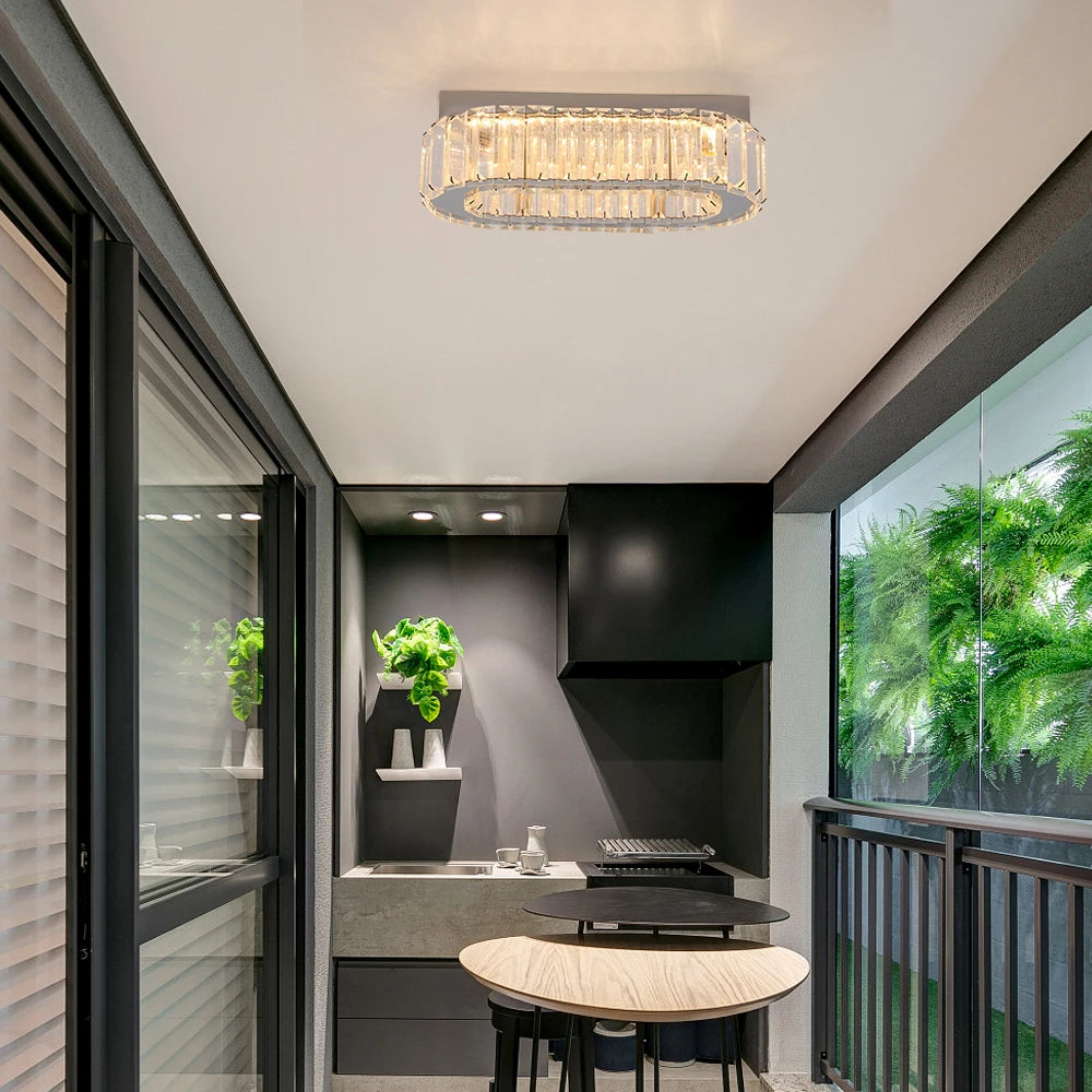 Lámpara de Techo LED Crystal – Araña Moderna para Comedor y Lobby