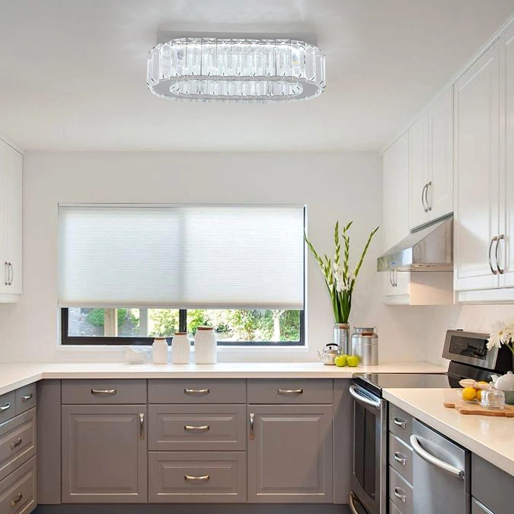 Lámpara de Techo LED Crystal – Araña Moderna para Comedor y Lobby