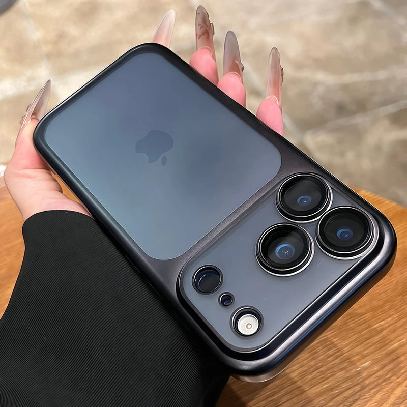 Luxury Plating Nano Matte Translucent Case For iPhone 17 16 Plus 15 14 13 Pro Max Air Lens Protection Matte BackPlate Hard Cover