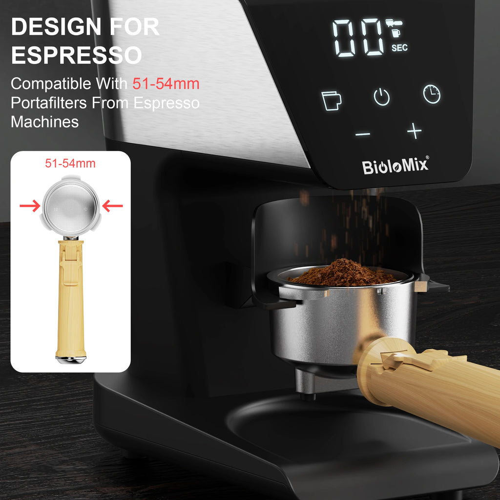 Molinillo Eléctrico BioloMix – 30 Niveles para Espresso y Café de Filtro