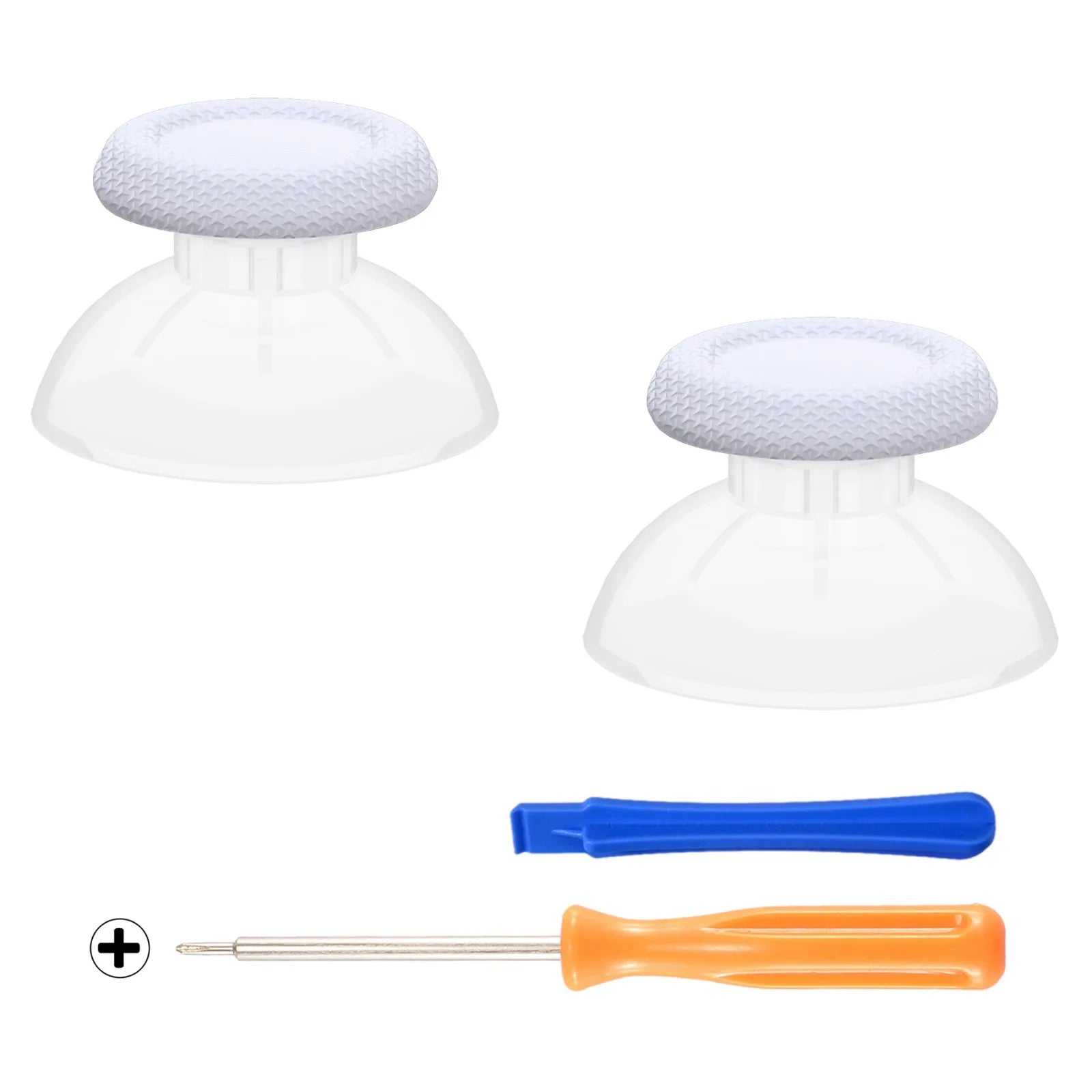 eXtremeRate 2 PCS Clear 3D Joystick Caps for PS5 for PS4 All Model Controllers Replacement Thumbsticks Analog Thumb Sticks Grip
