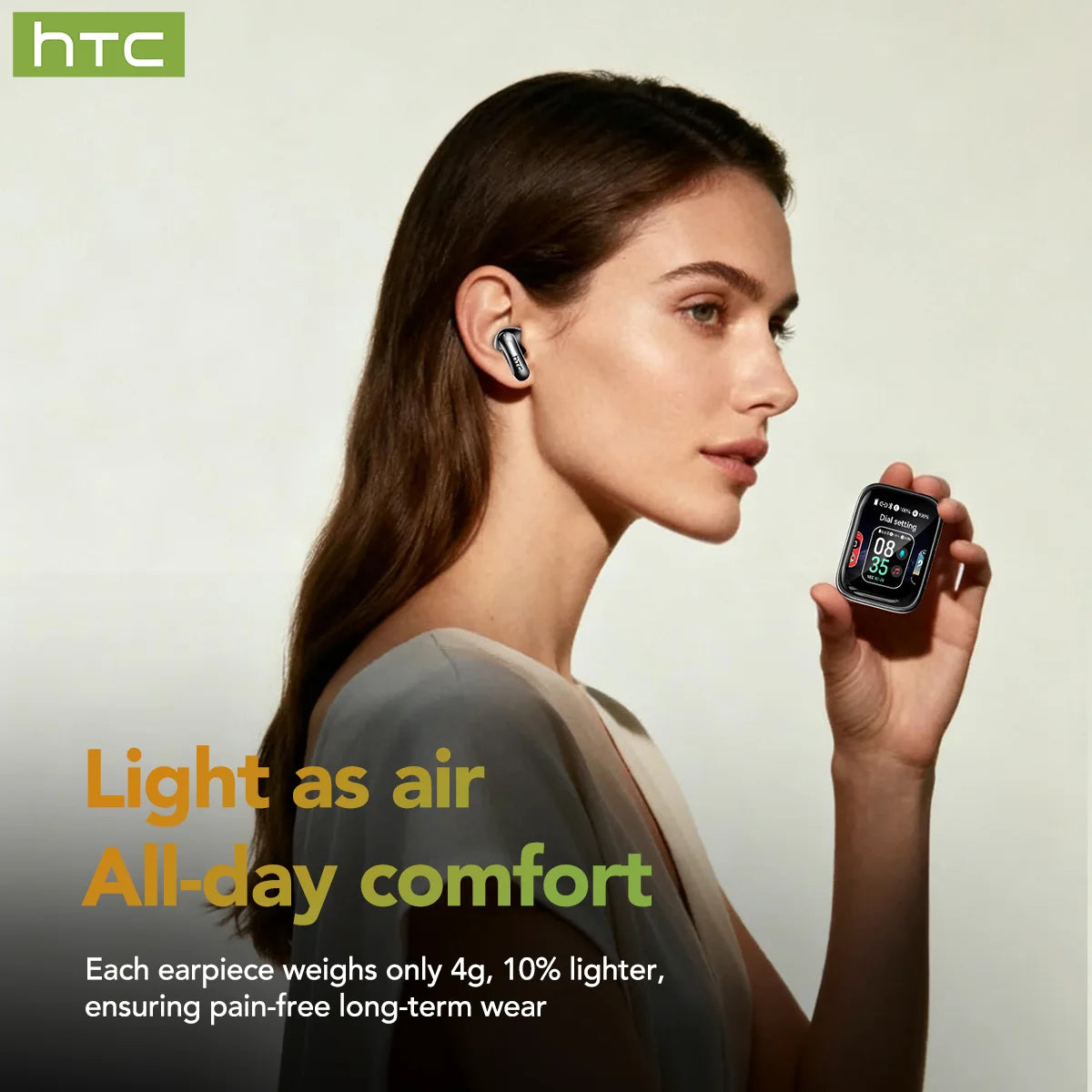 Auriculares Bluetooth Deslizantes – 30hs, Traducción AI y Cancelación de Ruido