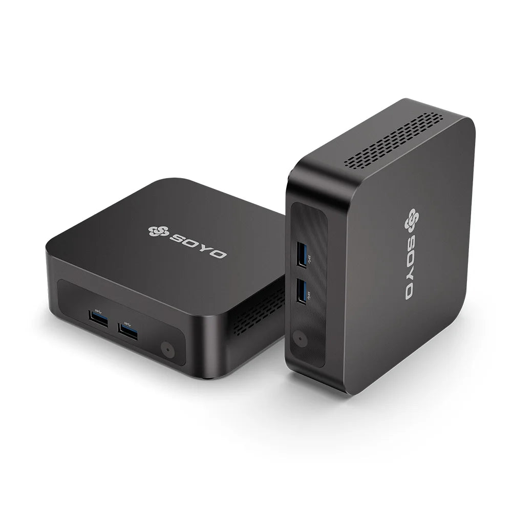 SOYO Mini PC Y5 AIR Intel Core I5 4250U 8GB RAM 128GB ROM Windows 11 Pro WiFi BT4.2 Office Desktop Computer 22nm 2.6ghz HDMI*2 USB3.0*4 RJ45*1 200MHZ Dual HDMI 4K Display Type-C