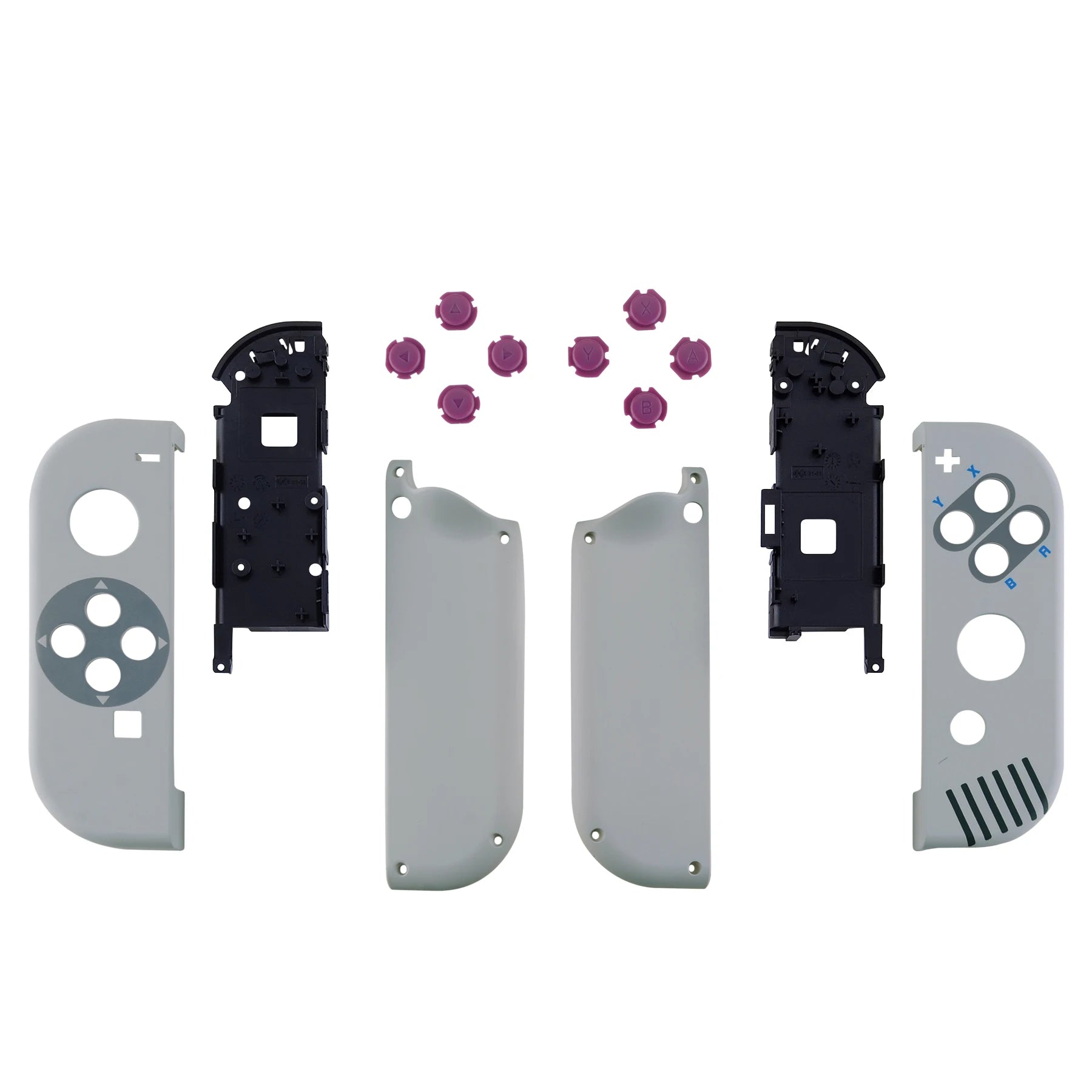 eXtremeRate Custom Patterned Controller Housing Shell Case with Full Set Buttons for NS Switch JoyCon & OLED Joycon - Wood Grain