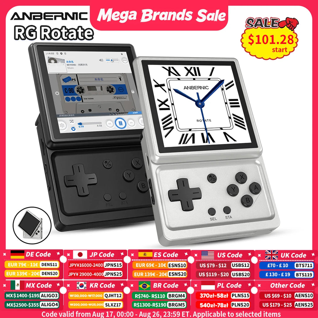 Consola Retro ANBERNIC RG Rotate – Pantalla Giratoria 3.5", Android y WiFi