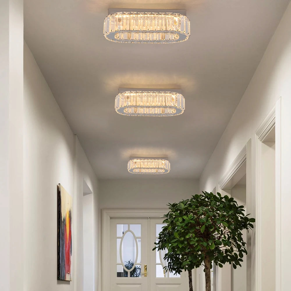 Lámpara de Techo LED Crystal – Araña Moderna para Comedor y Lobby