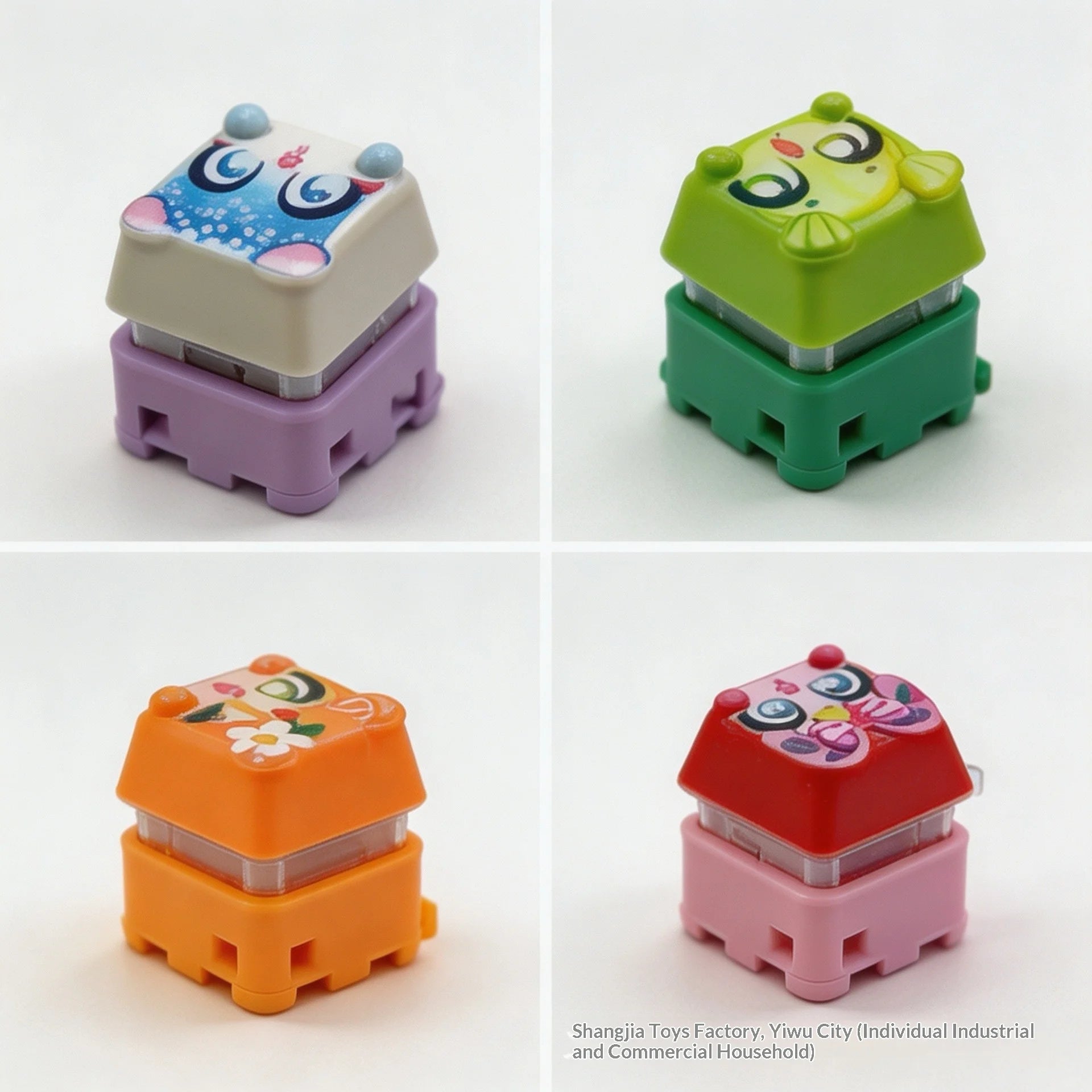 Clickeez Fidget Keycap Keychain Light Up LED Mechanical Keyboard Switch Stress Relief Toy Blind Box Collectible Backpack Charm