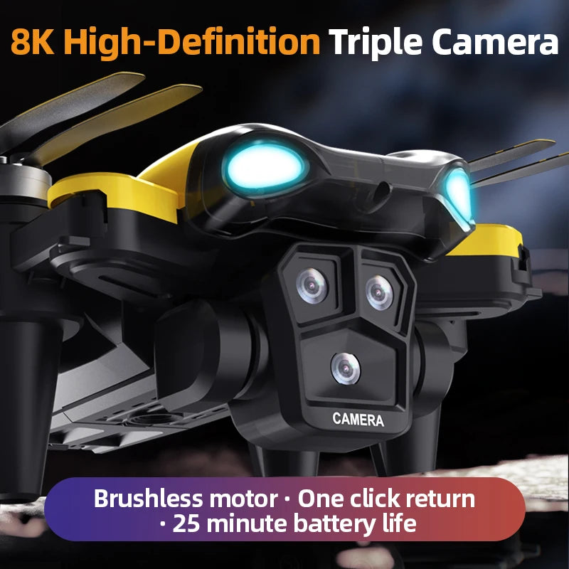 New B9 Pro RC Drone 4K 1080P Wide Angle Dual HD Camera Foldable Quadcopter WiFi FPV Altitude Hold， Long Endurance Drone - Equipped With Optical Flow Positioning And Dual High-definition Cameras, It Is The Perfect Gift For A