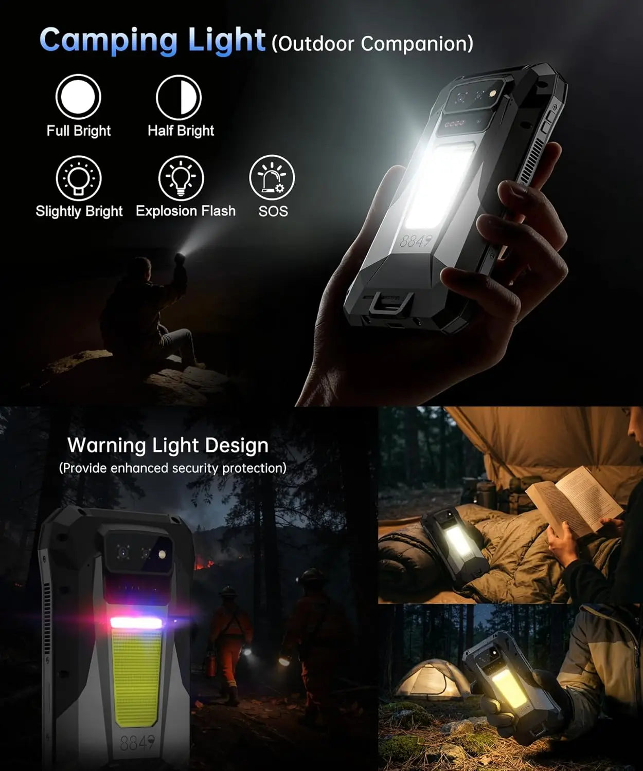 8849 Tank X Unihertz 220 Lumens Projector Rugged Smart Phone Support 1080P 5G AI Android 15 17600mAh  512GB Dimensity 8200