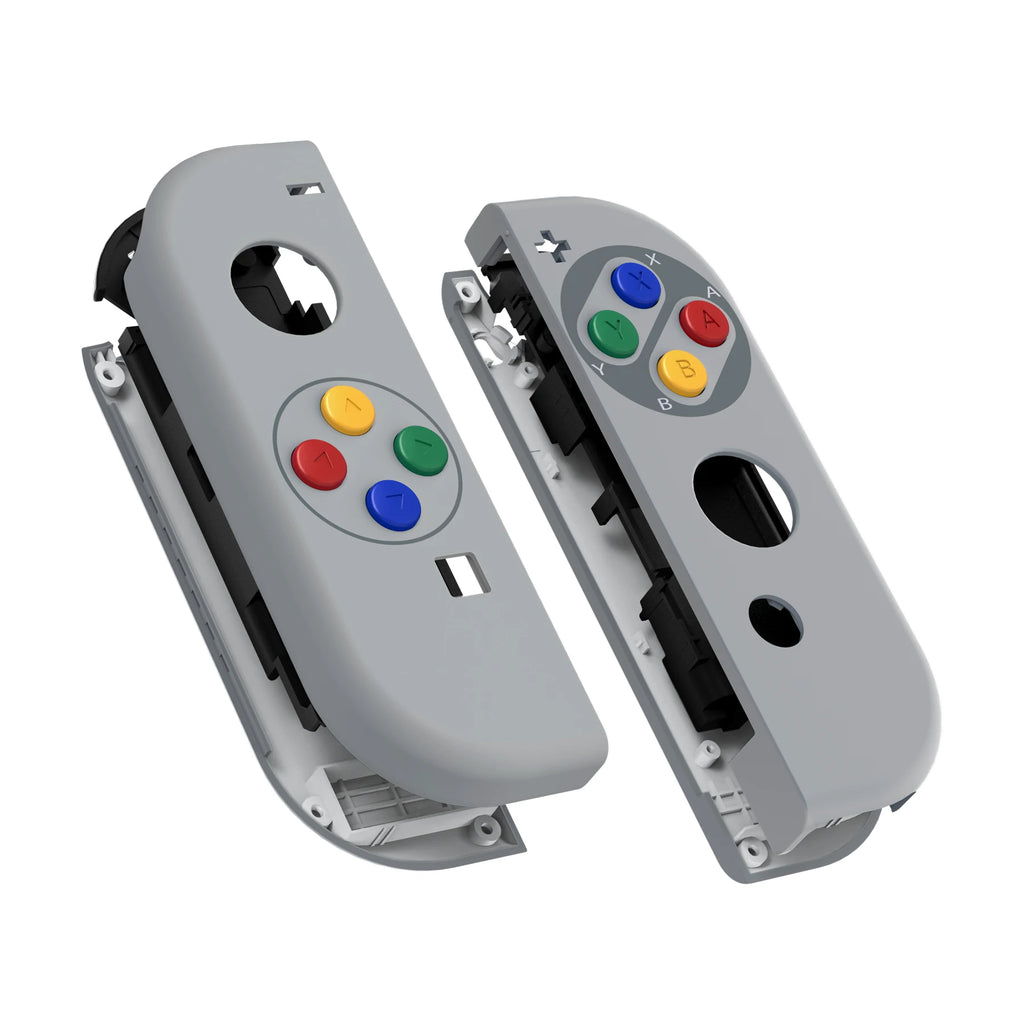 eXtremeRate Custom Patterned Controller Housing Shell Case with Full Set Buttons for NS Switch JoyCon & OLED Joycon - Wood Grain