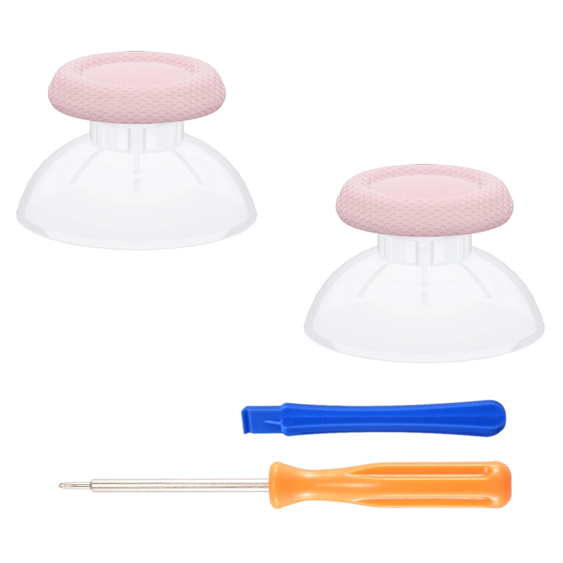 eXtremeRate 2 PCS Clear 3D Joystick Caps for PS5 for PS4 All Model Controllers Replacement Thumbsticks Analog Thumb Sticks Grip