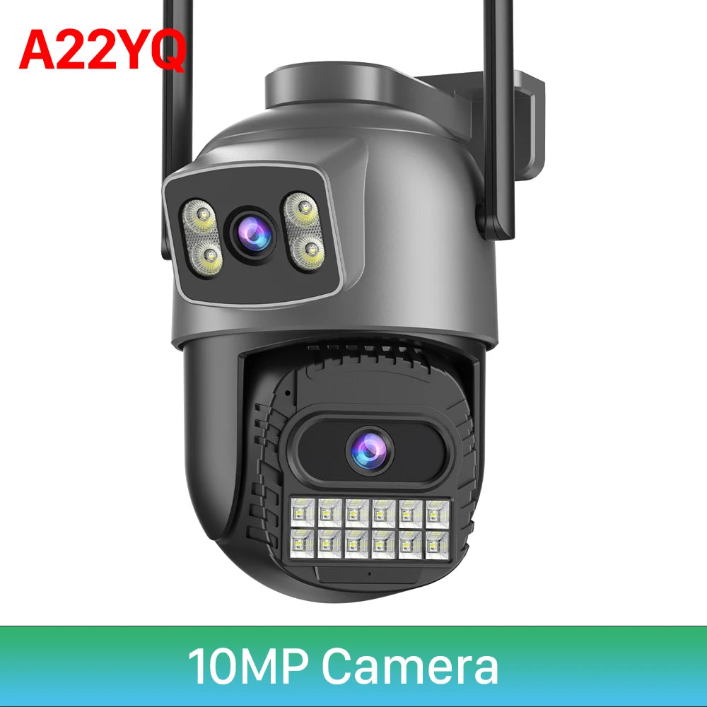 Cámara PTZ 8K WiFi – 10X Zoom, 4 Lentes, Seguimiento Automático y CCTV