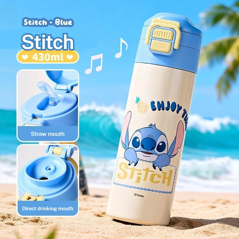 Disney Children's 316 Stainless Steel Insulated Cup for Primary School Students, Direct Drinking Straw Cup, Double Drinking Cup