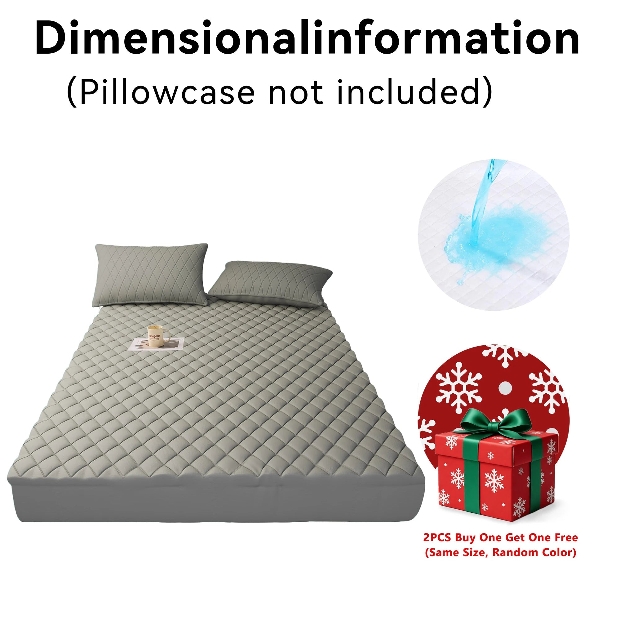 2Pcs,Buy One Selected Color Get One Random Free Quilted Waterproof Mattress Cover, Comfortable Stain & Wrinkle Resistant