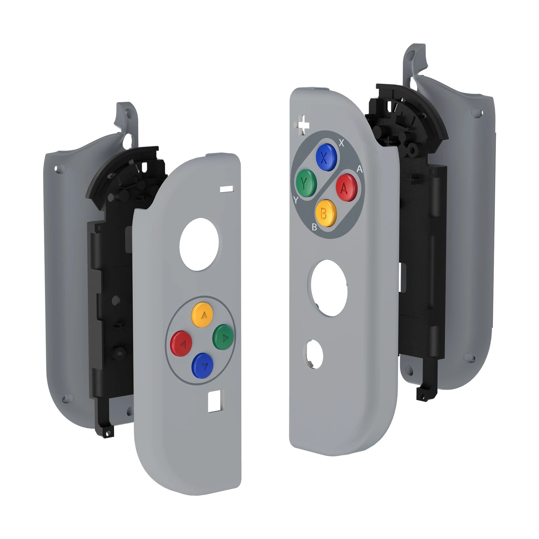 eXtremeRate Custom Patterned Controller Housing Shell Case with Full Set Buttons for NS Switch JoyCon & OLED Joycon - Wood Grain