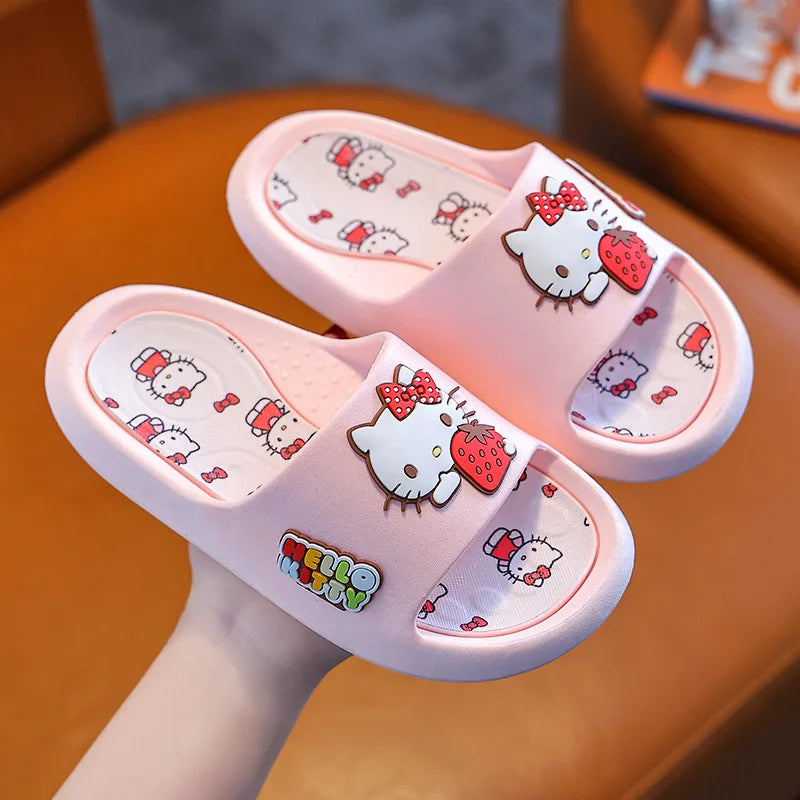 Kuromi Slippers Hello Kitty Cinnamoroll Cartoon Summer Sandals Anti Slip Bathroom PVC Slippers Cute Stylish Gifts for Girls