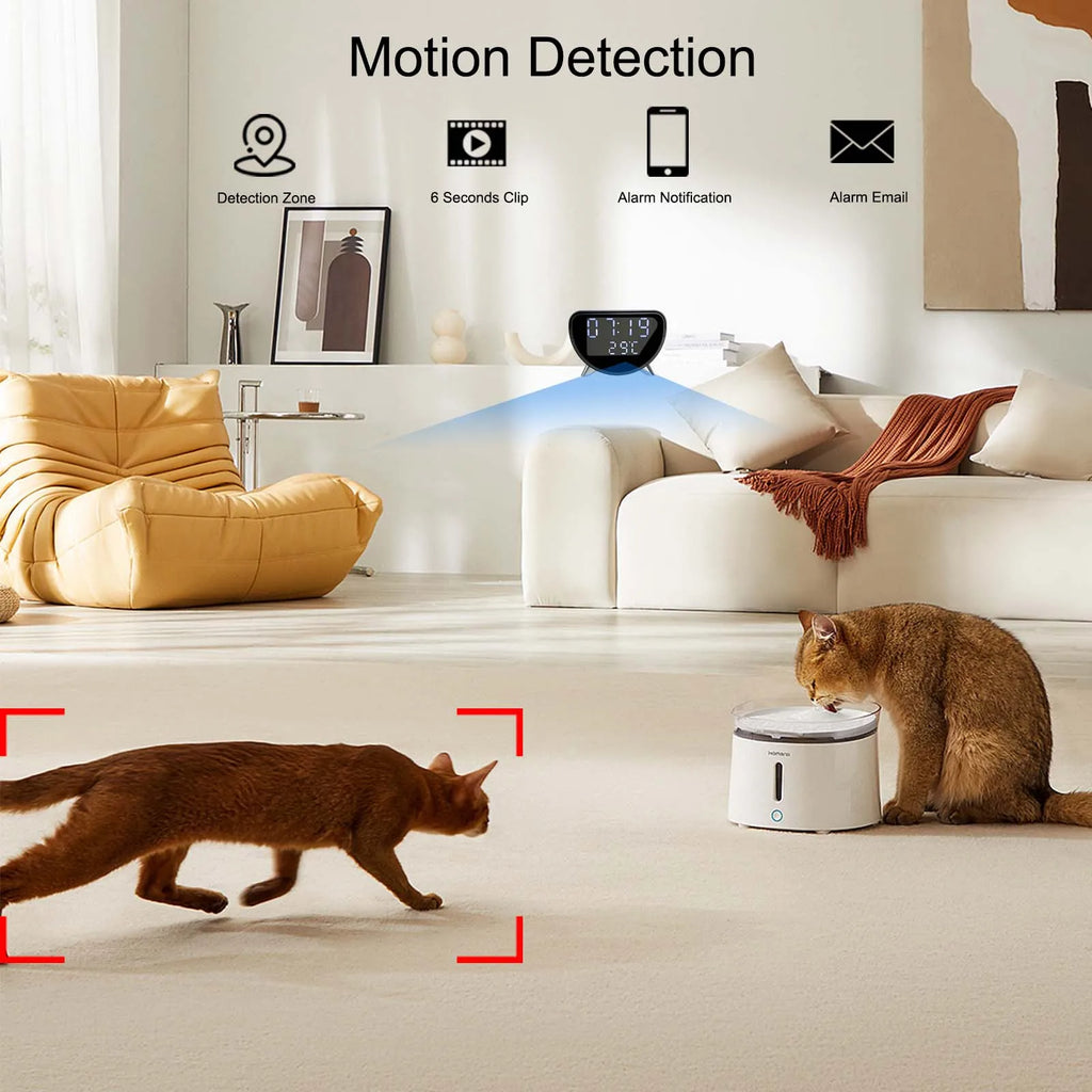 Cámara Reloj 4K WiFi – Carga Inalámbrica, Detección de Movimiento y App