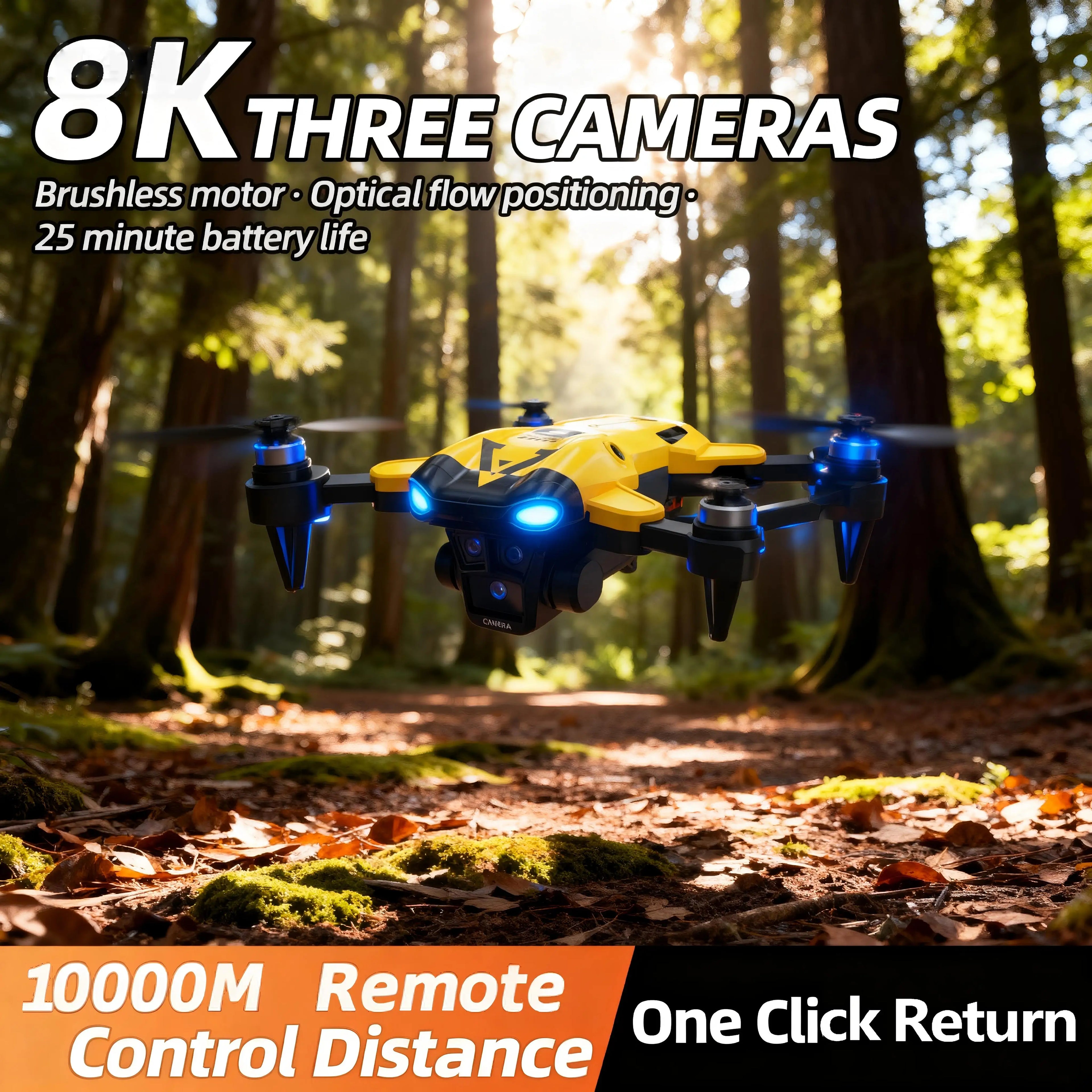New B9 Pro RC Drone 4K 1080P Wide Angle Dual HD Camera Foldable Quadcopter WiFi FPV Altitude Hold， Long Endurance Drone - Equipped With Optical Flow Positioning And Dual High-definition Cameras, It Is The Perfect Gift For A