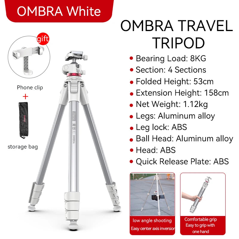 Trípode de Viaje Ulanzi OMBRA – Aluminio, Smartphone y DSLR con Rótula