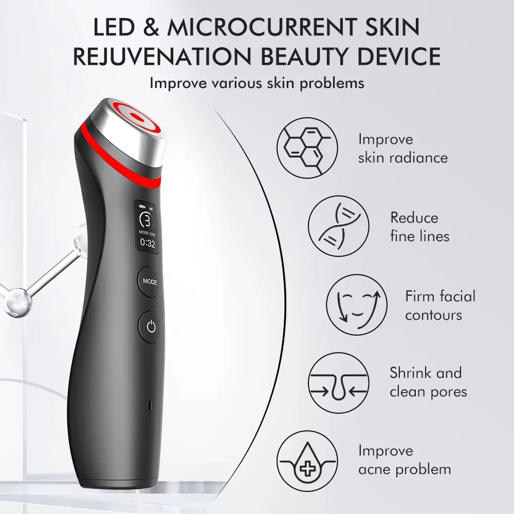 Varita Facial LED 6 en 1 – Terapia de Piel y Rejuvenecimiento
