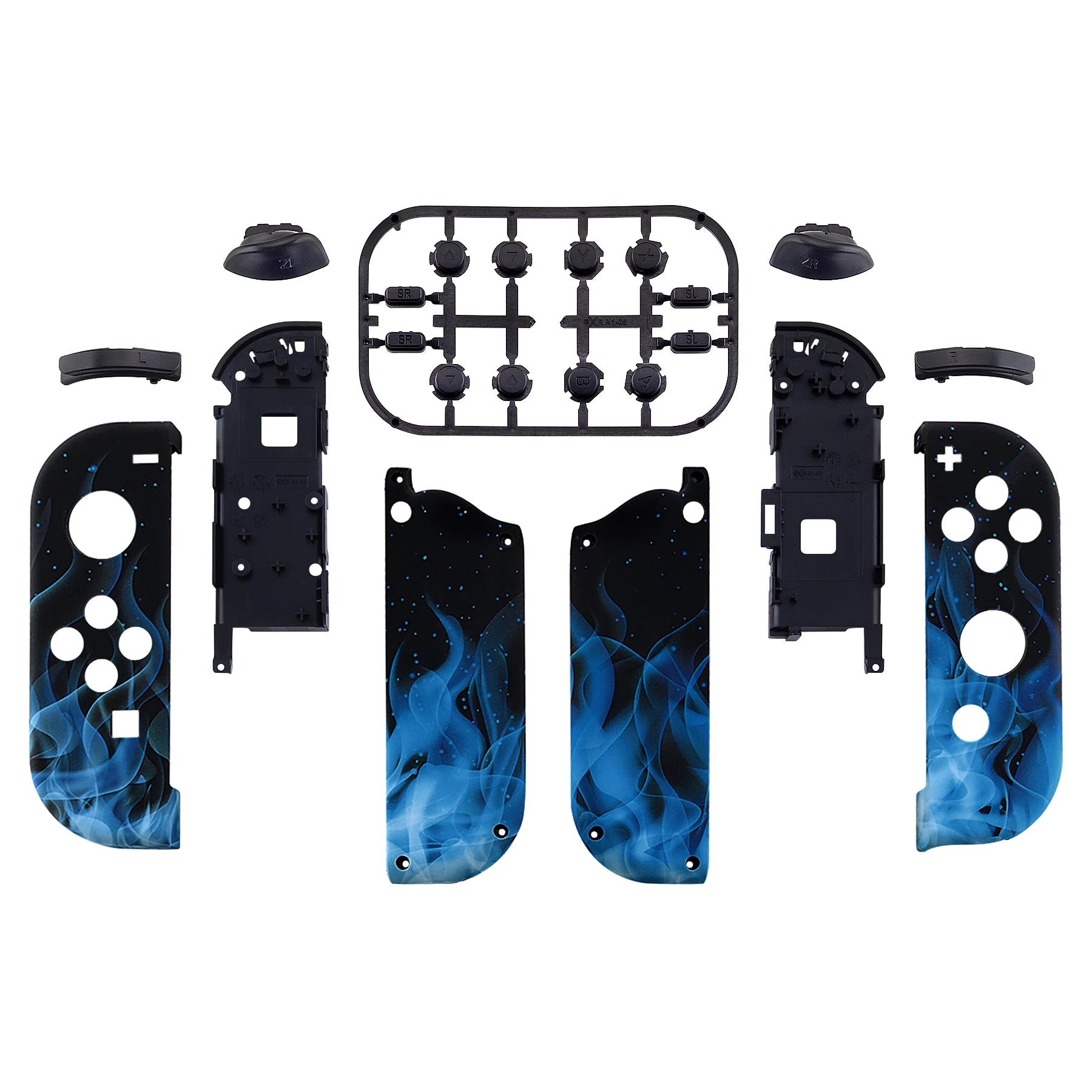 eXtremeRate Custom Patterned Controller Housing Shell Case with Full Set Buttons for NS Switch JoyCon & OLED Joycon - Wood Grain