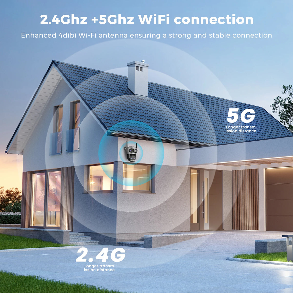 Cámara PTZ 8K WiFi – 10X Zoom, 4 Lentes, Seguimiento Automático y CCTV