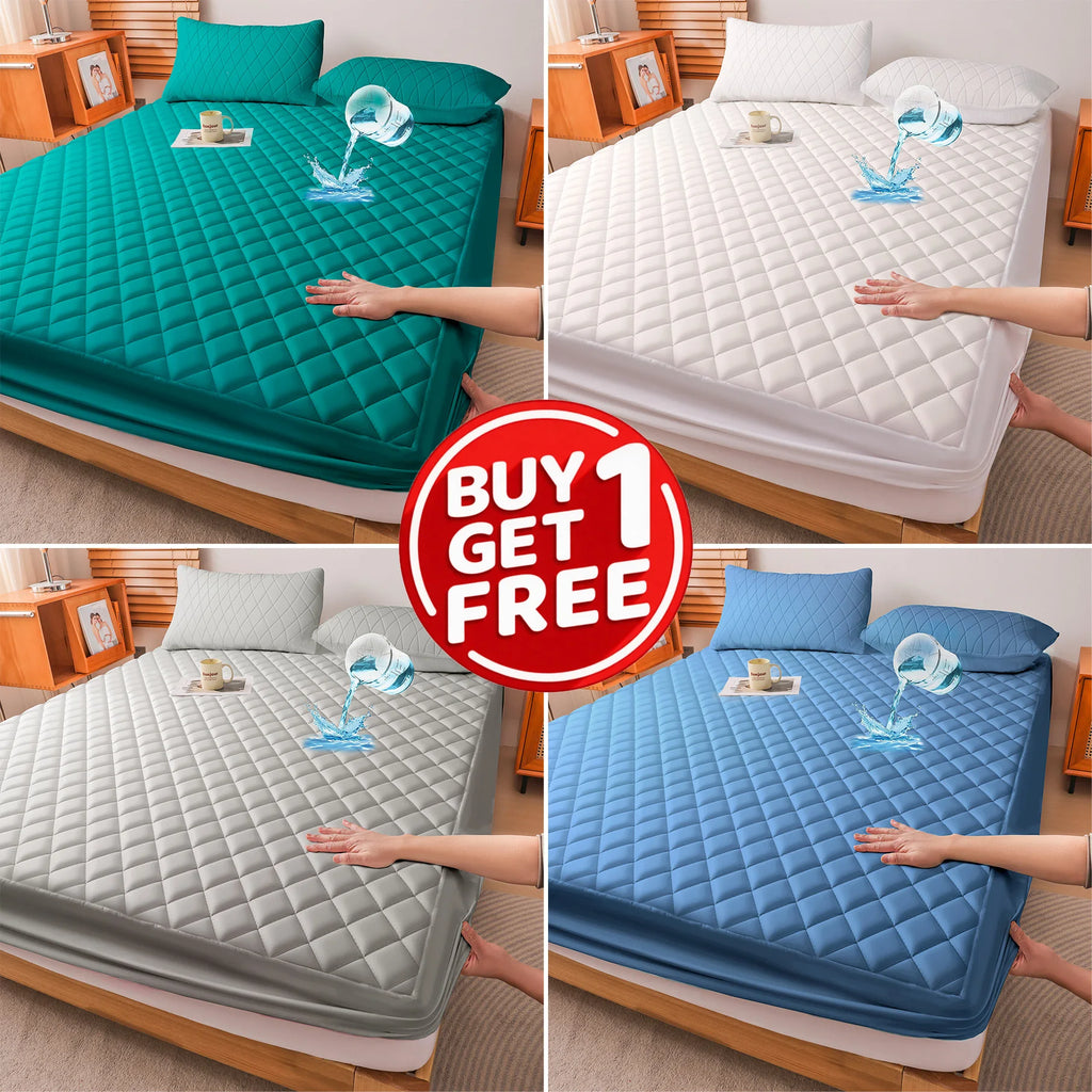 2Pcs,Buy One Selected Color Get One Random Free Quilted Waterproof Mattress Cover, Comfortable Stain & Wrinkle Resistant