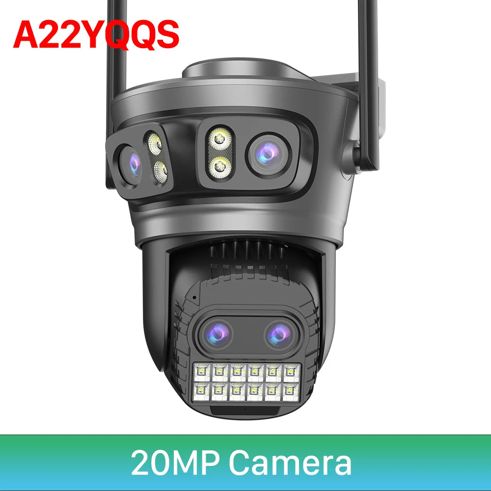 Cámara PTZ 8K WiFi – 10X Zoom, 4 Lentes, Seguimiento Automático y CCTV