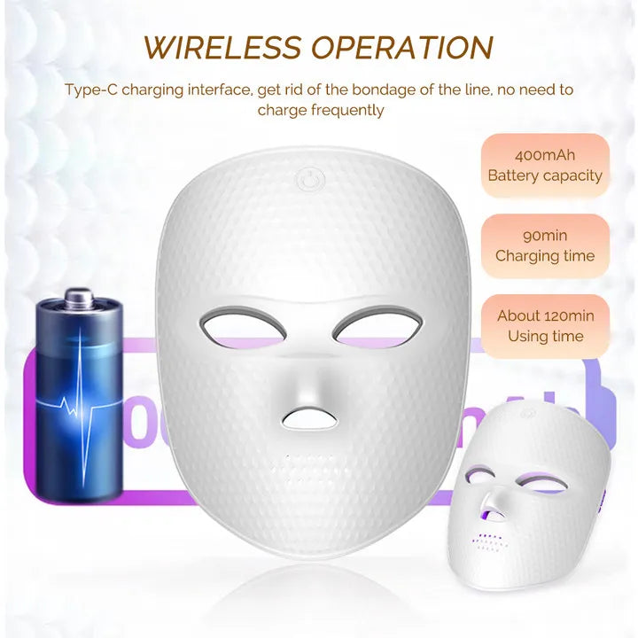 Máscara LED Facial 7 Colores – Rejuvenecimiento y Anti-Aging