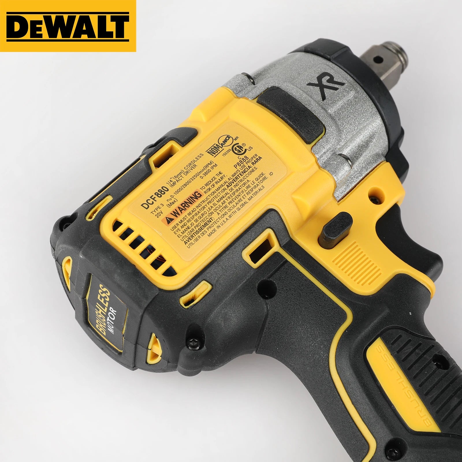 DeWalt 20V Brushless Impact Wrench DCF880, 205N·m High Torque Cordless XR Portable Tool for Heavy Duty Maintenance Assembly