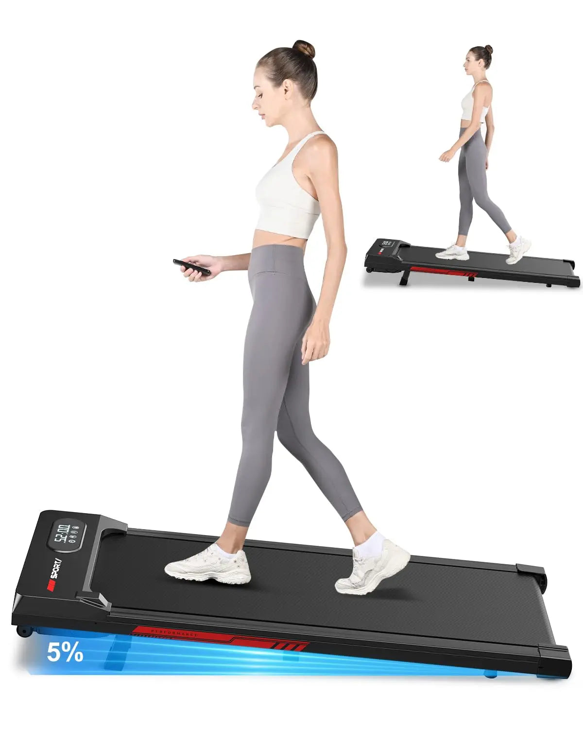 Walking Pad Treadmill with Handle Bar,Walking Pad with Incline 8%,2.5HP Quiet Under Desk 320 lbs 2 in 1Treadmills, Customized