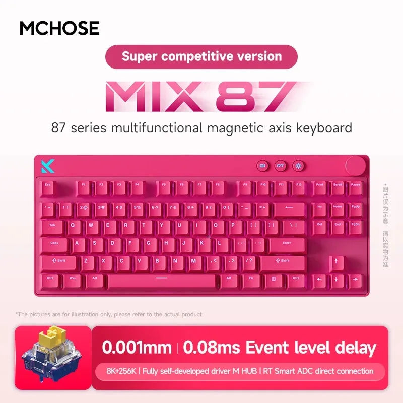 Mchose Mix87 Magnetic Swtich Keyboard Wired Gaming Keyboard 8K+256K Esport 0.08ms Low Latency E-Sports Custom Gamer Accessories