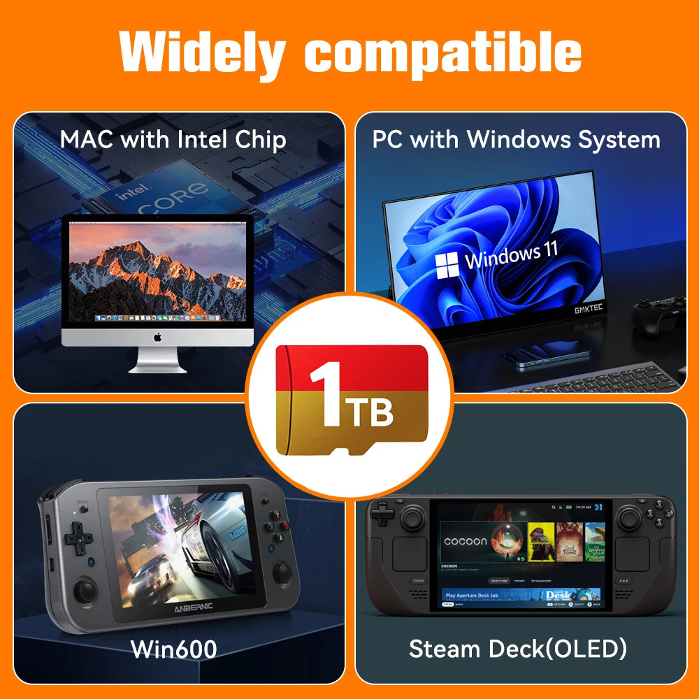 Tarjeta TF 1TB para Steam Deck – Batocera 39, 61.200 Juegos Retro